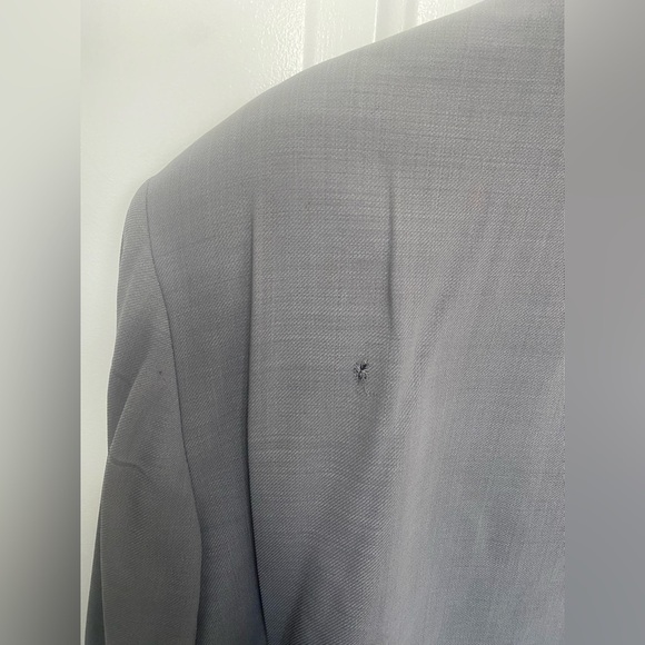 Burberry’s Gray Virgin Wool Blazer Coat Size 16 Vintage Oversized *damaged* - Picture 11 of 14
